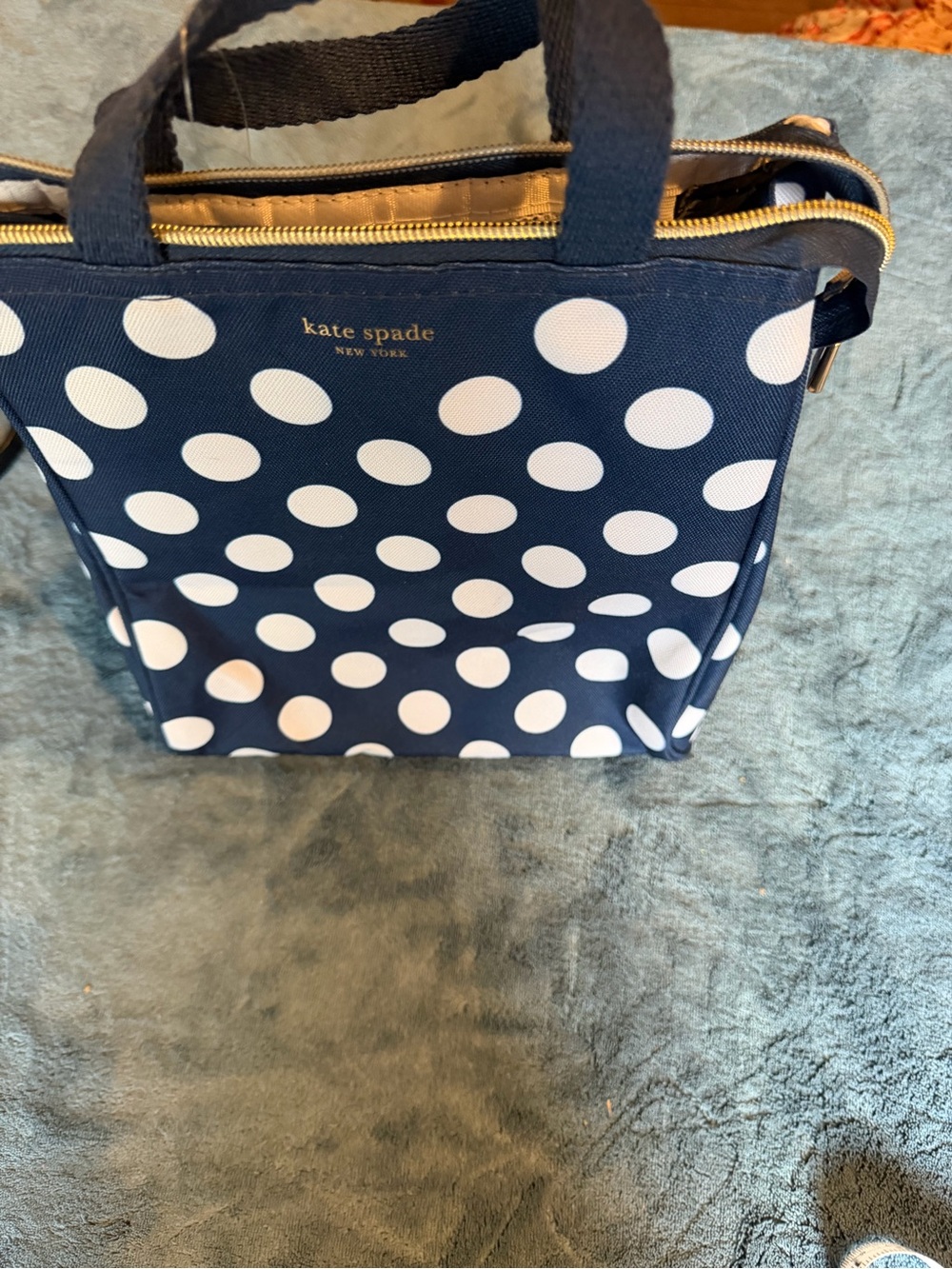 kate spade Navy and White Polka Dot Tote